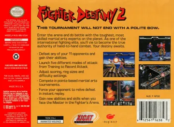 Fighter Destiny 2 (USA) box cover back